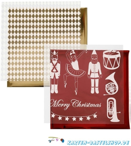Dekofolien-Set 10 - Nussknacker - rot / gold