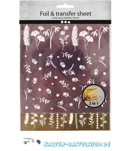 Dekofolien-Set 1 - Blumen & Ranken - gold / violett