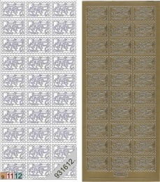 Sticker - Briefmarke Babyschuhe - gold - 909