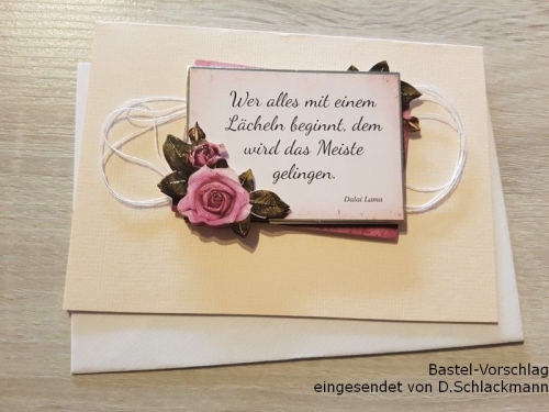 5x Doppelkarten A6 creme (Rayher)