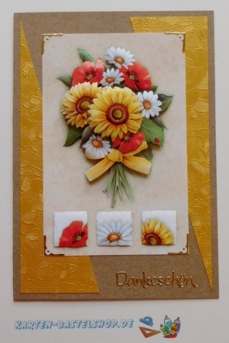 Bastelset Nr.6 Sags mit einem bunten Blumenstrau fr 12 Karten