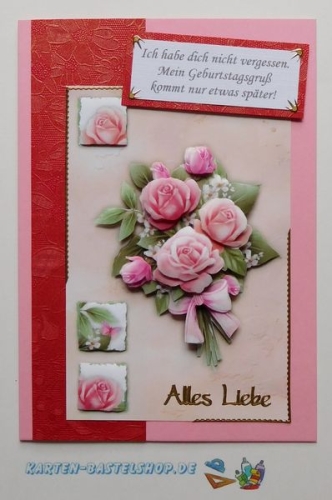 Bastelset Nr.6 Sags mit einem bunten Blumenstrau fr 12 Karten