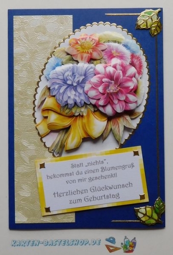 Bastelset Nr.6 Sags mit einem bunten Blumenstrau fr 12 Karten