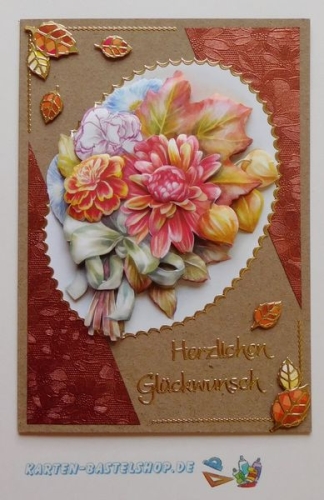 Bastelset Nr.6 Sags mit einem bunten Blumenstrau fr 12 Karten