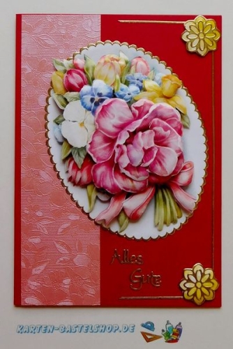 Bastelset Nr.6 Sags mit einem bunten Blumenstrau fr 12 Karten