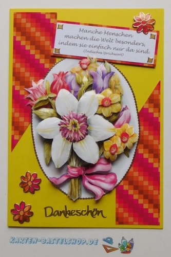 Bastelset Nr.6 Sags mit einem bunten Blumenstrau fr 12 Karten