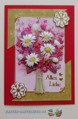 Bastelset Nr.6 Sags mit einem bunten Blumenstrau fr 12 Karten
