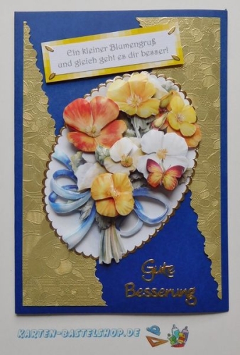 Bastelset Nr.6 Sags mit einem bunten Blumenstrau fr 12 Karten