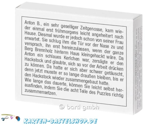 Mini-Knobelspiel - Der zersgte Hackstock