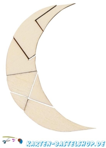 Mini-Holzpuzzle - Kreuz oder Mond