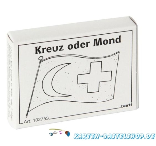 Mini-Holzpuzzle - Kreuz oder Mond