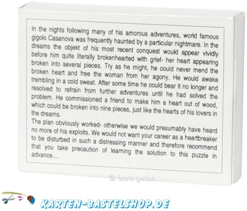 Mini-Holzpuzzle (englisch) - Brokenhearted