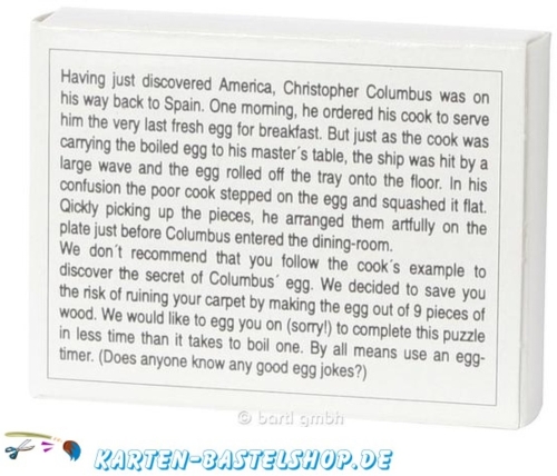 Mini-Holzpuzzle (englisch) - Columbs Egg