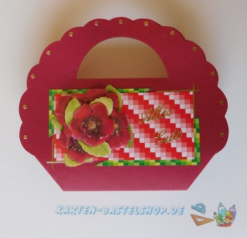 Falttschchen / Geschenktasche - bordeaux