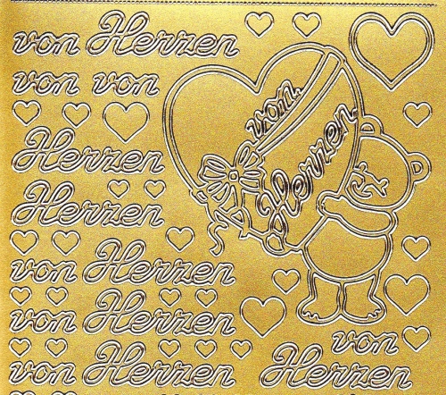 Sticker - Von Herzen - gold - 406