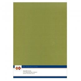 Karten-Karton mit Leinenstruktur A4 - olive green - 1 Bogen