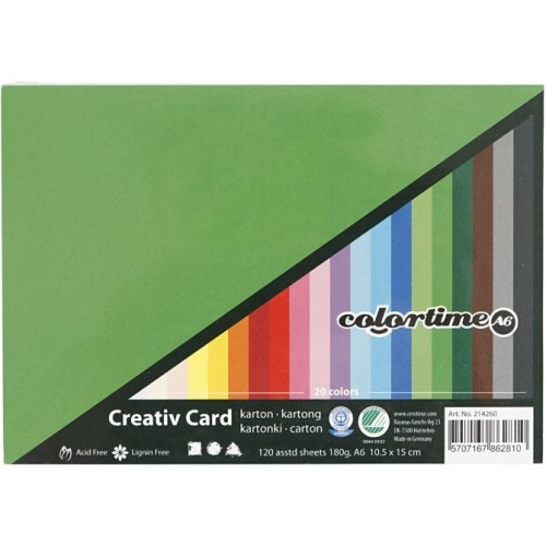 Creativ-Karton Colortime - A6 - Sparpack mit 120 Bgen