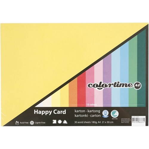 Creativ-Karton Colortime - Set 1 - A4 - Sparpack mit 30 Bgen
