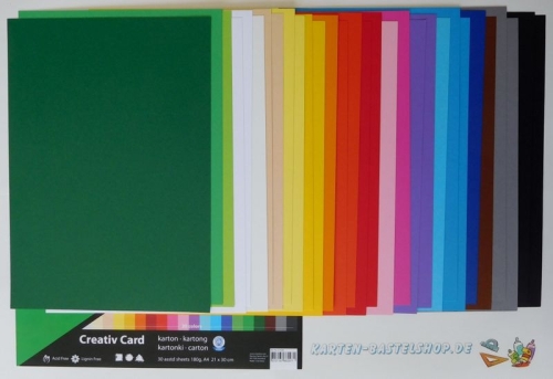 Creativ-Karton Colortime - Set 3 - A4 - Sparpack mit 30 Bgen