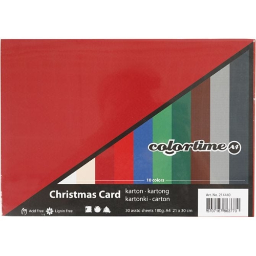 Creativ-Karton Colortime - Weihnachten - A4 - Sparpack mit 30 Bgen