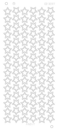 Platin-Sticker (Spiegelglanz) - Sterne - gold - 3097