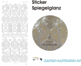 Platin-Sticker (Spiegelglanz) - Baumschmuck - gold - 3095