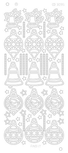 Platin-Sticker (Spiegelglanz) - Baumschmuck - gold - 3095