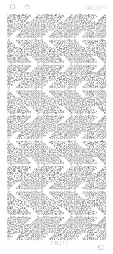 Platin-Sticker (Spiegelglanz) - Filigrane Ecken - gold - 3073