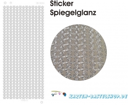 Platin-Sticker (Spiegelglanz) - Mini-Sterne - silber - 3091