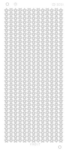 Platin-Sticker (Spiegelglanz) - Mini-Sterne - gold - 3091