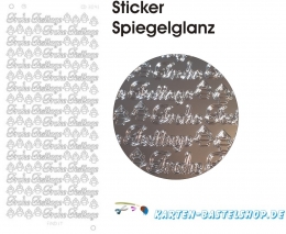 Platin-Sticker (Spiegelglanz) - Frohe Festtage - silber - 3041