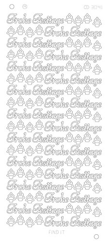 Platin-Sticker (Spiegelglanz) - Frohe Festtage - silber - 3041