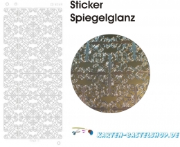 Platin-Sticker (Spiegelglanz) - Blumenecken - gold - 3069
