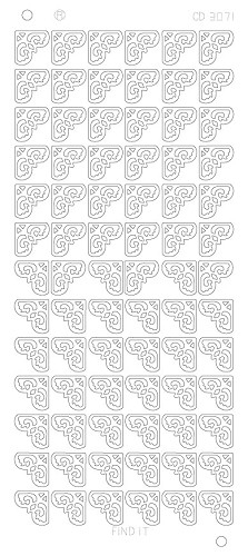 Platin-Sticker (Spiegelglanz) - Ecken - silber - 3071