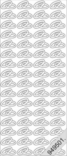 Transparent-Glitter-Sticker- Eheringe - silber - 108