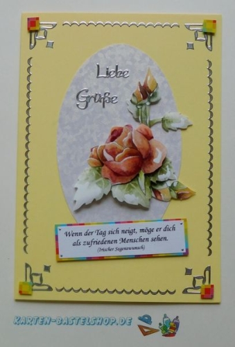 Das kleine Bastelset Zeitlos schne Gre mit Stanzbgen fr 6 Karten (KLS07)