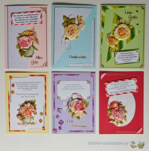 Das kleine Bastelset Rosen fr 6 Karten (KLS01)