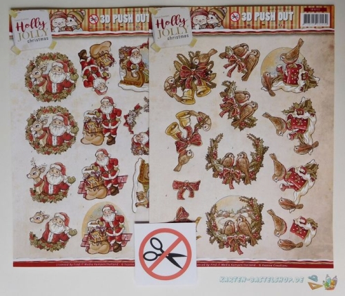Das kleine Bastelset Weihnachtskarten mit Stanzbgen fr 6 Karten (KLS11)