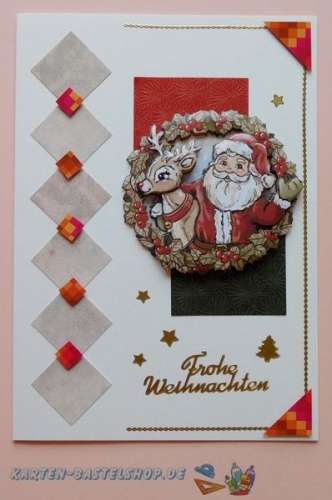 Das kleine Bastelset Weihnachtskarten mit Stanzbgen fr 6 Karten (KLS11)