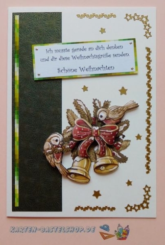 Das kleine Bastelset Weihnachtskarten mit Stanzbgen fr 6 Karten (KLS11)