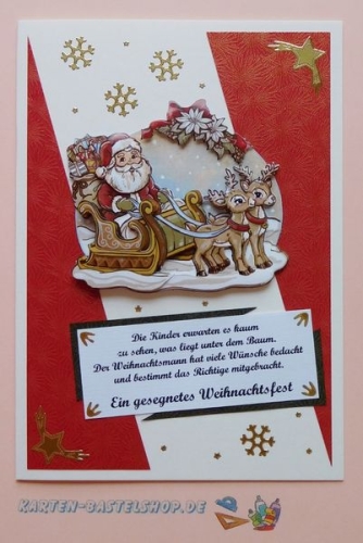Das kleine Bastelset Weihnachtskarten mit Stanzbgen fr 6 Karten (KLS11)