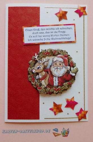 Das kleine Bastelset Weihnachtskarten mit Schneidebgen fr 6 Karten (KLS10)
