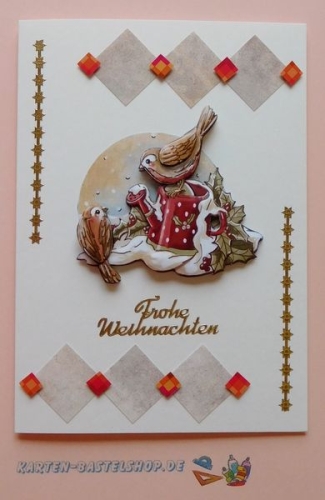 Das kleine Bastelset Weihnachtskarten mit Schneidebgen fr 6 Karten (KLS10)