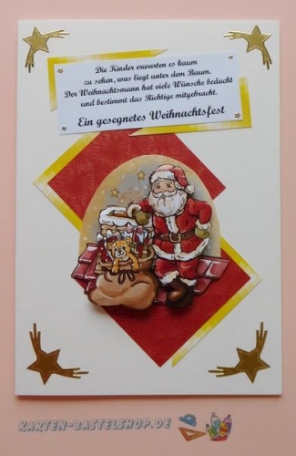 Das kleine Bastelset Weihnachtskarten mit Schneidebgen fr 6 Karten (KLS10)