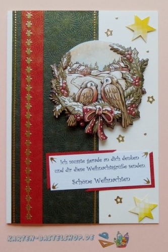 Das kleine Bastelset Weihnachtskarten mit Schneidebgen fr 6 Karten (KLS10)