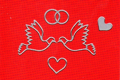 Sticker - Tauben - silber - 130