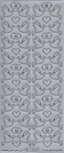 Sticker - Tauben - silber - 130