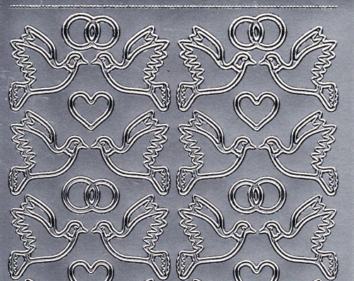 Sticker - Tauben - silber - 130