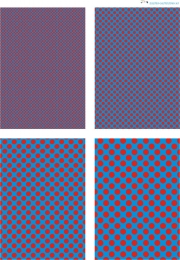 Design - Punkte 70 - rot-blau (als Ausdruck auf glnzendem Fotopapier)