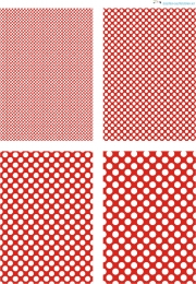 Design - Punkte 4 - rot-wei (als Ausdruck auf mattem Fotopapier)